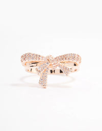 Rose Gold Cubic Zirconia Bow Ring - link has visual effect only