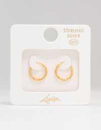 Gold Plated Sterling Silver Twisted Hoop Earrings - link has visual effect only