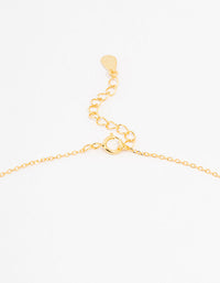 Gold Plated Sterling Silver Pave Link Hoop Necklace - link has visual effect only