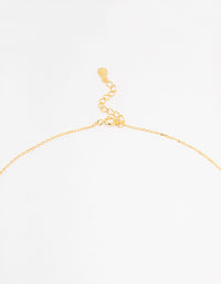 Gold Plated Sterling Silver Pave Link Extra Small Hoop Necklace - link has visual effect only