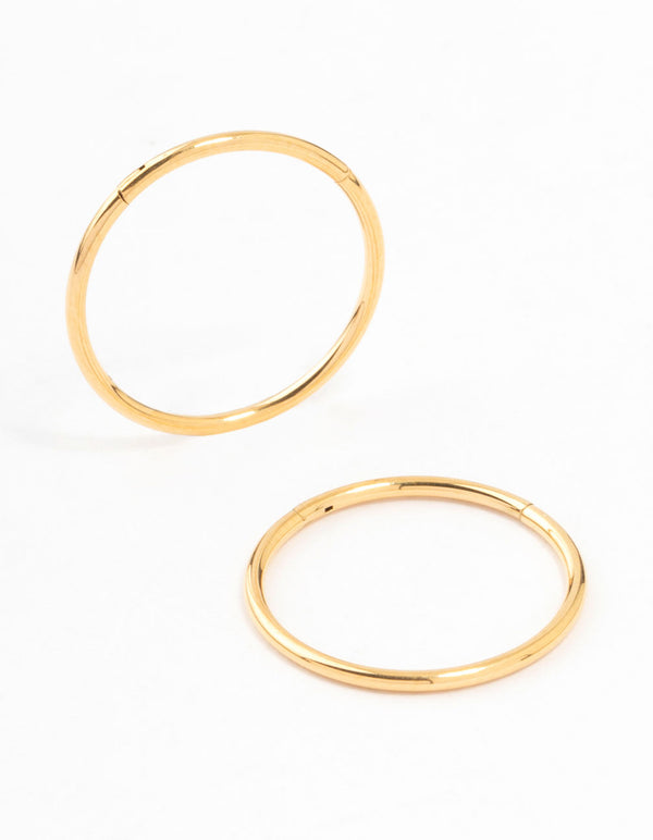 Gold Plated Surgical Steel Sleeper Earrings 14MM