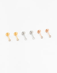 Mini Mixed Metals Diamante Flat Backs 6-Pack - link has visual effect only