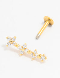 Gold Plated Surgical Steel Graduating Flowers Flat Back - link has visual effect only