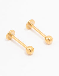 Gold Plated Surgical Steel Plain Ball Flat Backs - link has visual effect only