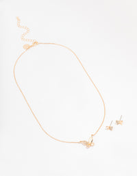 Gold Butterfly Diamante Jewellery Set - link has visual effect only