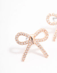 Rose Gold Cubic Zirconia Bow Stud Earrings - link has visual effect only