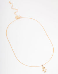 Gold Pearl & Diamante Teddy Bear Necklace - link has visual effect only