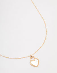 Gold Heart Locket Pendant Necklace - link has visual effect only