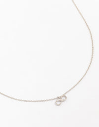 Rhodium Cubic Zirconia Diamante Infinity Pendant Necklace - link has visual effect only