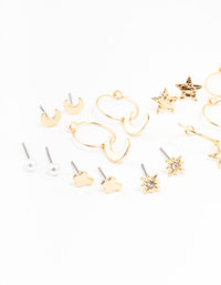 Gold Celestial Cross Earrings 12-Pack - link has visual effect only