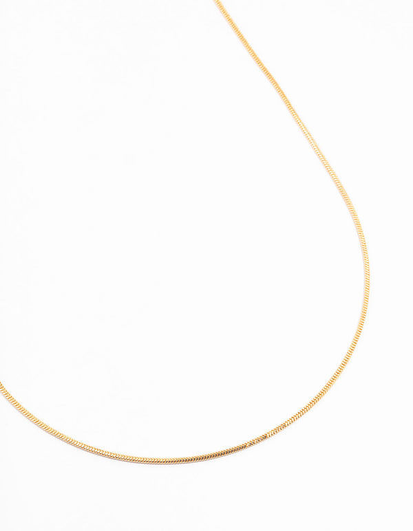 Gold Box Chain Necklace