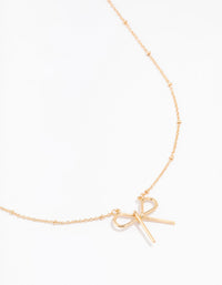 Gold Ball Chain Bow Necklace - link has visual effect only