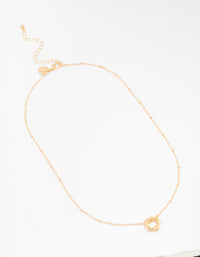 Gold Ball Chain O Ring Necklace - link has visual effect only