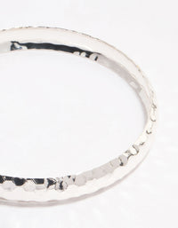 Silver Thin Hammered Bangle - link has visual effect only