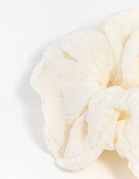 Cream Fabric Seersucker Scrunchie - link has visual effect only