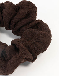 Brown Fabric Seersucker Scrunchie - link has visual effect only