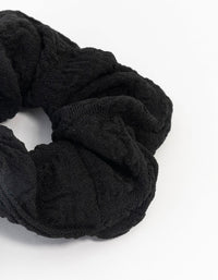 Black Fabric Seersucker Scrunchie - link has visual effect only