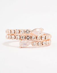 Rose Gold Cubic Zirconia Spiral Pear Ring - link has visual effect only