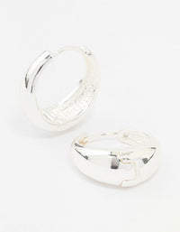 Silver Plated Large Chunky Classic Hoop Earrings - link has visual effect only