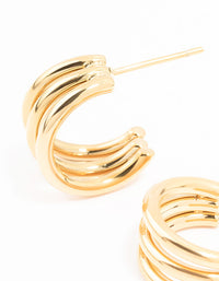 Waterproof Gold Plated Stainless Steel Cage Hoop Earrings - link has visual effect only