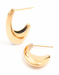 Waterproof Gold Plated Stainless Steel Oval Hoop Earrings - link has visual effect only