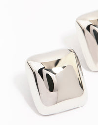 Waterproof Stainless Steel Puff Square Stud Earrings - link has visual effect only