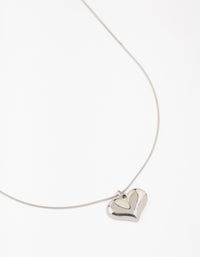 Stainless Steel Classic Puff Heart Necklace - link has visual effect only