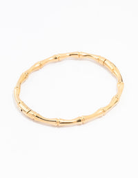 Waterproof Gold Plated Stainless Steel Bamboo Hinge Wrist Cuff Bracelet - link has visual effect only