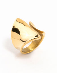 Gold Plated Stainless Steel Wrapped Cocktail Ring - link has visual effect only