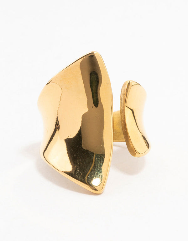 Gold Plated Stainless Steel Wrapped Cocktail Ring