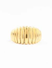 Gold Plated Stainless Steel Croissant Cocktail Ring - link has visual effect only