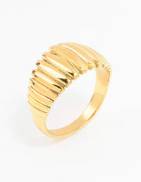 Gold Plated Stainless Steel Croissant Cocktail Ring - link has visual effect only