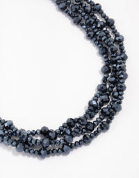 Midnight Rhodium Cord Choker Necklace - link has visual effect only