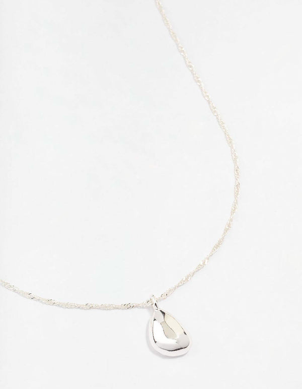 Silver Plated Dainty Drop Twist Necklace