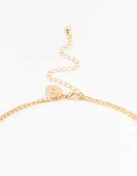 Gold Plated Cubic Zirconia Dainty Hoop & Necklace Set - link has visual effect only