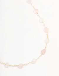 Gold Plated Alternating Semi Precious & Pearl Necklace - link has visual effect only