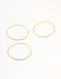 Gold Plated Stretch Cup Chain Tennis Bracelets 3-Pack - link has visual effect only