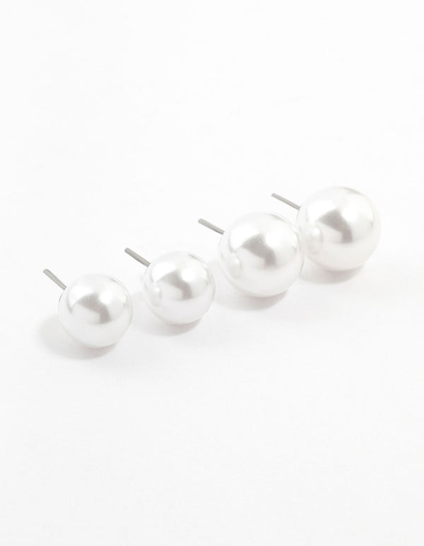 Multiple Pearl Plastic Stud Earrings 2-Pack