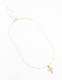 Gold Glitter Cross Necklace - link has visual effect only