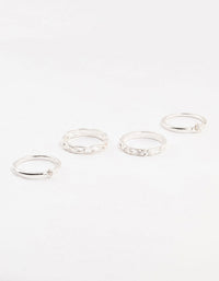 Silver Croissant Rings 4-Pack - link has visual effect only