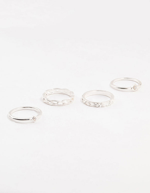 Silver Croissant Ring 5-Pack