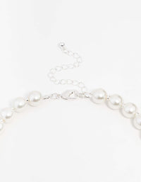 Silver Pearl & Diamante Matching Jewellery Set - link has visual effect only