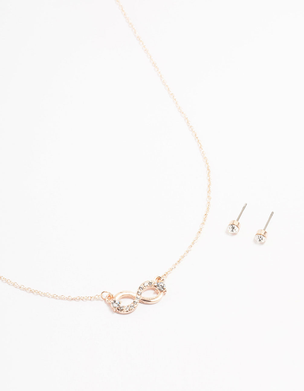 Rose Gold Infinity Necklace Stud Earrings Lovisa