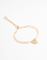 Gold Diamante Butterfly Bangle Toggle Bracelet - link has visual effect only