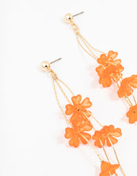 Gold Orange Petal Drop Earrings - link has visual effect only