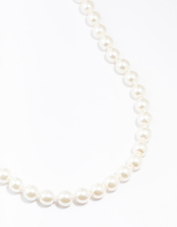 Gold Pearl Station Necklace