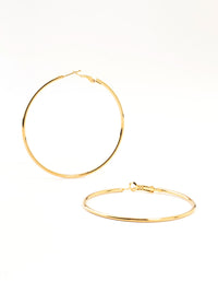 Gold Plated Surgical Steel Classic Hoop Earrings 60MM - link has visual effect only