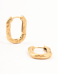 Gold Plated Surgical Steel Organic Square Oval Hoop Earrings - link has visual effect only