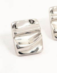 Surgical Steel Rectangle Ripple Stud Earrings - link has visual effect only