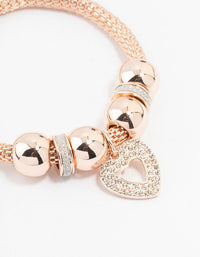 Rose Gold Heart Charm Mesh Bracelet - link has visual effect only